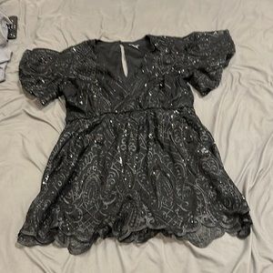 Black sequin romper - size 16